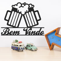 Palavra Decorativa MDF para parede Bem Vindo