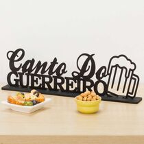 Palavra decorativa MDF com base Canto do Guerreiro