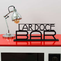Palavra decorativa MDF com base - Lar Doce Bar