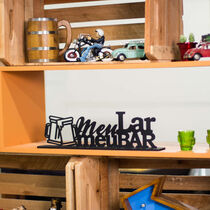 Palavra decorativa MDF com base Meu Lar Meu Bar