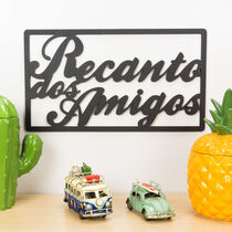 Palavra Decorativa MDF para parede Recanto dos Amigos