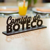 Palavra decorativa MDF com base Comida de Boteco