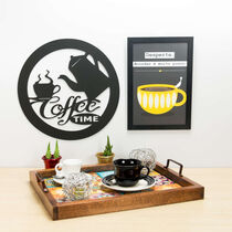 Palavra Decorativa MDF para parede - Coffee Time 