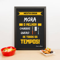 Quadro Decorativo O Melhor Churrasqueiro - 45x32 cm 