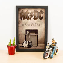 Quadro Decorativo AC/DC In Rock We Trust - 33x23 cm