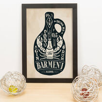 Quadro Decorativo Bar Menu - Nude - 33x23 cm