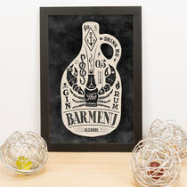 Quadro Decorativo Bar Menu - Preto - 33x23 cm