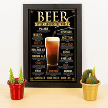 Quadro Decorativo Beer Styles Around The World - 33X23 cm   