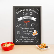 Quadro Decorativo Cantinho dos Amigos - 45x32 cm 
