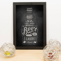 Quadro Decorativo Estilos de Cerveja - Preto - 33x23 cm