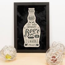 Quadro Decorativo Estilos de Cervejas - 33x23 cm