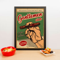 Quadro Decorativo Gentlemen Club Cigars & Whiskey - 45x32 cm 