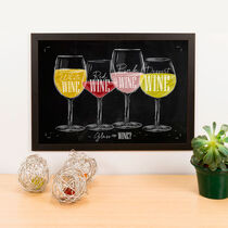 Quadro Decorativo Glass or Wine? - 32x45 cm (Preto)