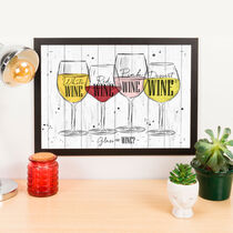 Quadro Decorativo Glass or Wine? - 32x45 cm (Branco)
