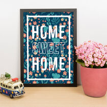 Quadro Decorativo Home Sweet Home - 45x32 cm (Flores)