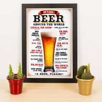 Quadro Decorativo How To Order a Beer Around The World - 33x23 cm   
