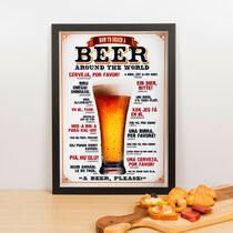 Quadro Decorativo How to Order Beer Around The World - 45x32 cm