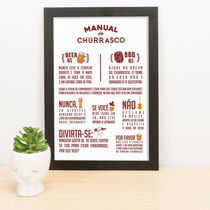 Quadro Decorativo Manual do Churrasco - 33x22 cm 