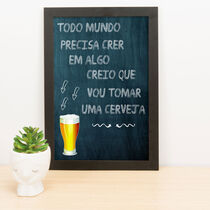 Quadro Decorativo Preciso Crer em Algo - 33x23 cm