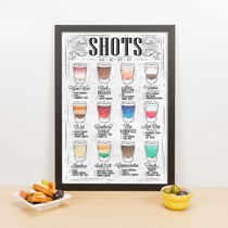 Quadro Decorativo Shots Menu - 45x32 cm (Branco)
