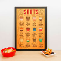 Quadro Decorativo Shots Menu - 45x32 cm (Nude)