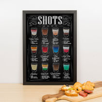 Quadro Decorativo Shots Menu - 45x32 cm (Preto)