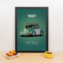 Quadro Decorativo VW BUG 1967 - 45x32 cm