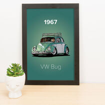 Quadro Decorativo VW Bug 1967 - 33x22 cm  