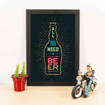 Quadro Decorativo All You Need is Beer - Cores - 33x23 cm