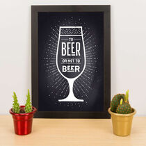 Quadro Decorativo To Beer or Not to Be - Preto - 33x23 cm
