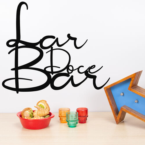 Palavra Decorativa MDF para parede Lar Doce Bar