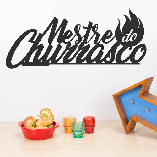 Palavra Decorativa MDF para parede Mestre do Churrasco