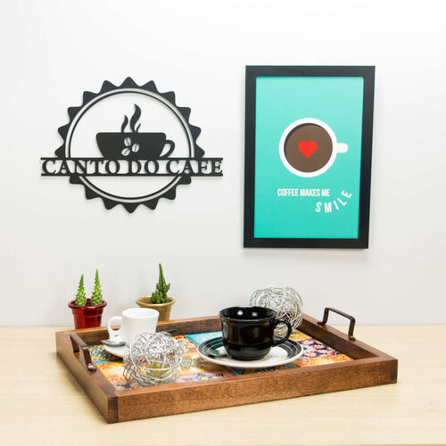 Palavra Decorativa MDF para parede - Canto do Café 