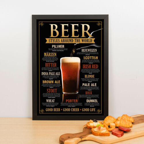Quadro Decorativo Beer Styles Around The World - 45x32 cm
