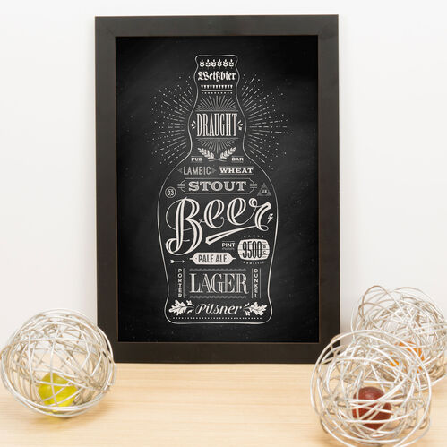 Quadro Decorativo Estilos de Cerveja - Preto - 33x23 cm