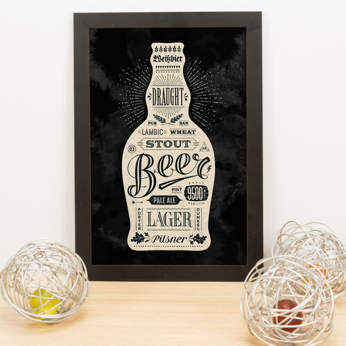 Quadro Decorativo Estilos de Cervejas - 33x23 cm