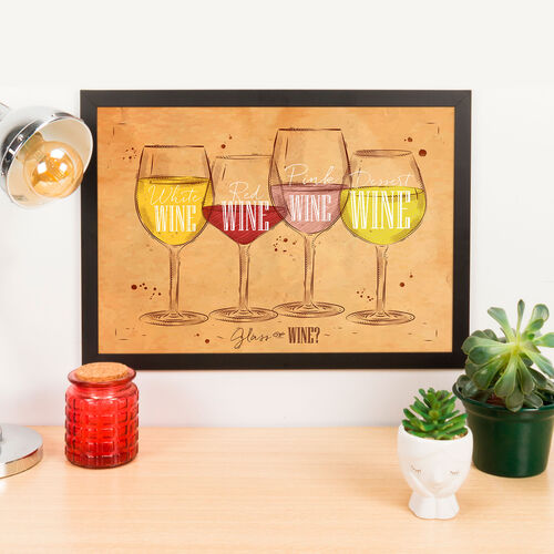 Quadro Decorativo Glass or Wine? - 32x45 cm (Nude)