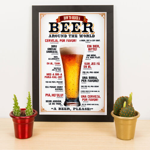 Quadro Decorativo How To Order a Beer Around The World - 33x23 cm   