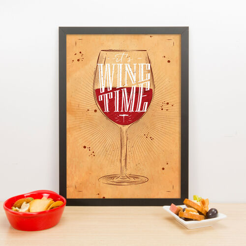 Quadro Decorativo It´s Wine Time - 45x32 cm (Nude)