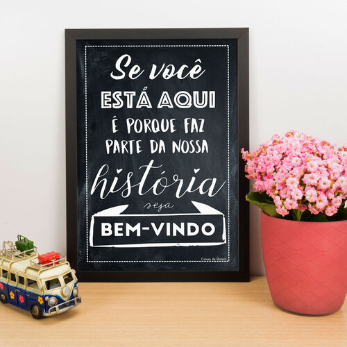 Quadro Decorativo Nossa História - 45x32 cm