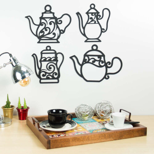 Esculturas de parede em MDF - Momento do Café - 4 Peças